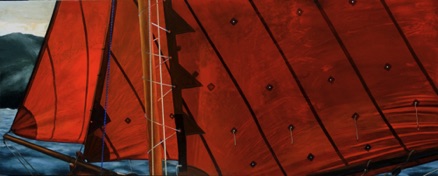 'Galway Hooker'
inspired by photo by Dan Spurr
34 x 84
oil on aluminum